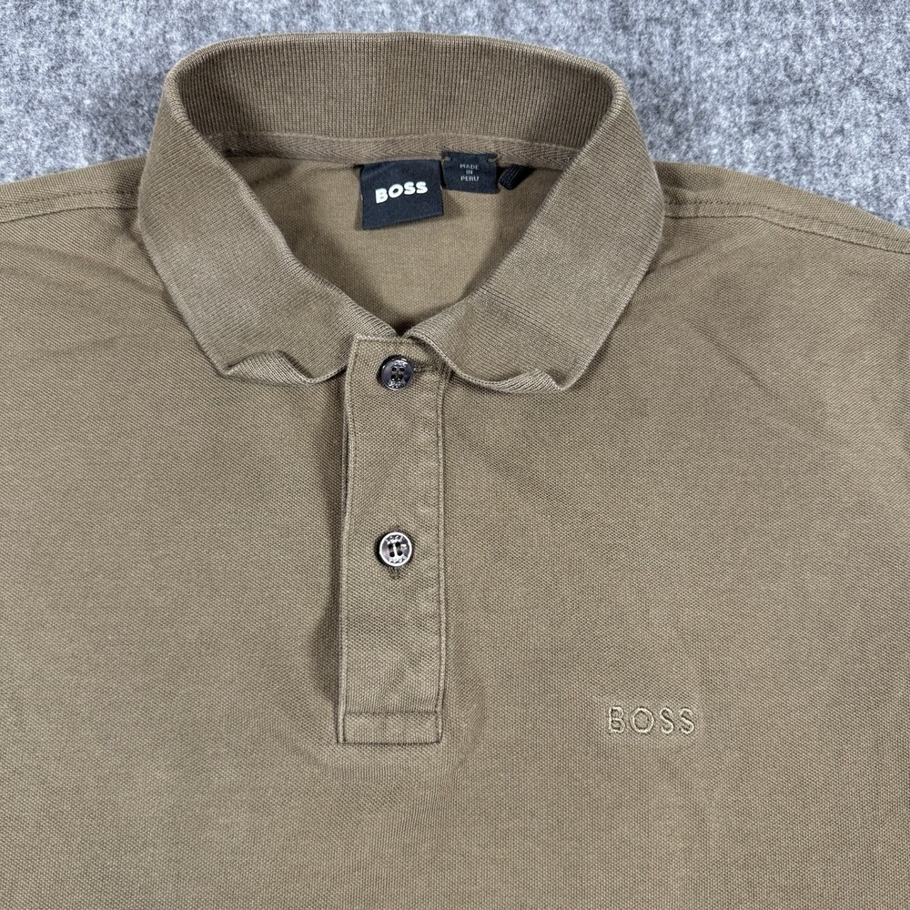 Hugo Boss Men's S Polo Shirt Brown 100% Cotton Short Sleeve Classic Casual